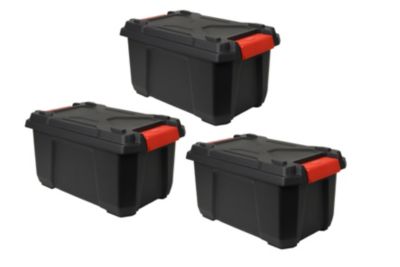 Lot de 3 malles de rangement 40L Xpert Pro 40L noir avec couvercles