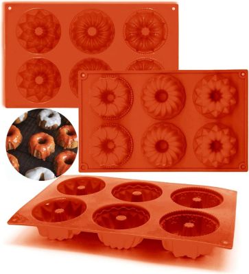 Lot de 3 Mini Moule à Kouglof en Silicone marron