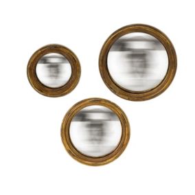 lot de 3 miroirs convexes doré satiné Emde