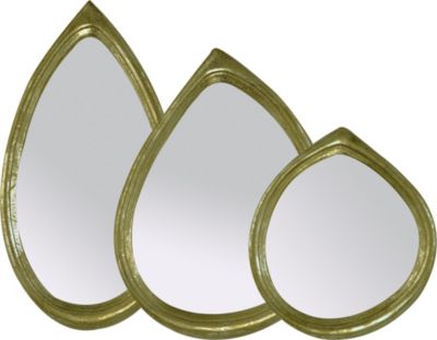 Lot de 3 miroirs forme goutte doté - 3 formats