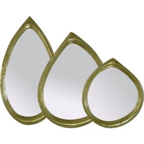 Lot de 3 miroirs forme goutte doté - 3 formats