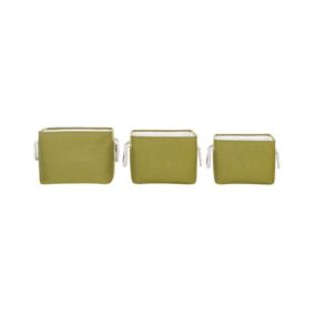 Lot de 3 paniers DARQAB Coton Vert olive