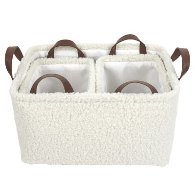 Lot de 3 paniers de rangement en bouclette