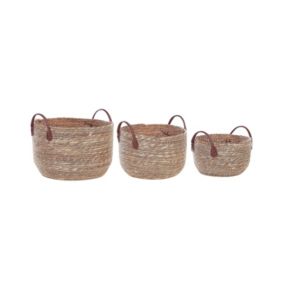 Lot de 3 paniers en herbier marin naturel SAYJAR