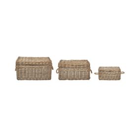 Lot de 3 paniers GERASA Rotin Naturel