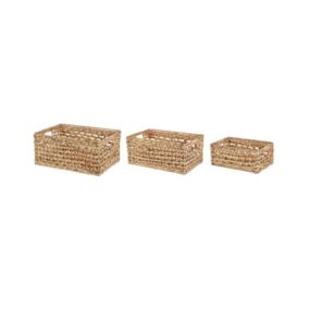Lot de 3 paniers MINNOW Osier Naturel