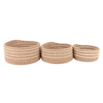 Lot de 3 paniers ronds en corde de coton