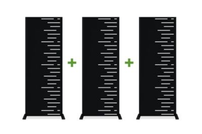 Lot de 3 panneaux décoratifs ARLBERG Noir H.160cm motifs côté droit