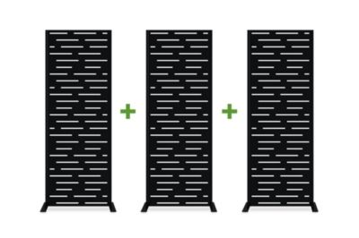 Lot de 3 panneaux décoratifs ARLBERG Noir H.160cm motifs intégral