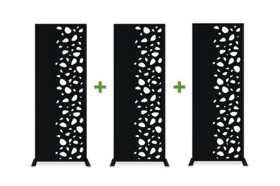 Lot de 3 panneaux décoratifs SUNNY Noir H.160cm motifs côté droit