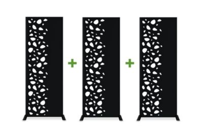 Lot de 3 panneaux décoratifs SUNNY Noir H.160cm motifs côté gauche