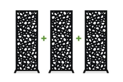 Lot de 3 panneaux décoratifs SUNNY Noir H.160cm motifs intégral