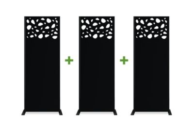 Lot de 3 panneaux décoratifs SUNNY Noir H.160cm motifs sur le haut