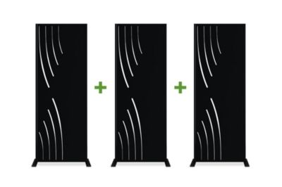 Lot de 3 panneaux décoratifs VELETA Noir H.160cm motifs côté gauche