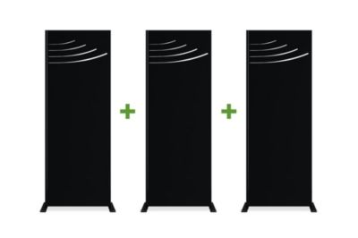 Lot de 3 panneaux décoratifs VELETA Noir H.160cm motifs sur le haut
