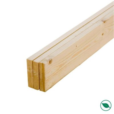 Lot de 3 planches sapin raboté 1800 x 96 x 18 mm