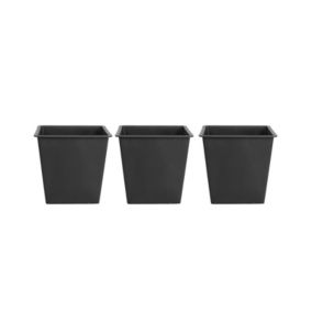 Lot de 3 pots de fleurs BALZO Matériaux synthétiques Noir