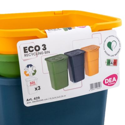 Poubelle De Tri 50 Litres Vert - Pour Cuisine Et Bureau, Recyclage Facile - 10