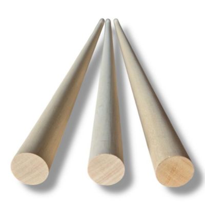 Lot de 3 rampes rondes en bois de sapin 70x2400 mm