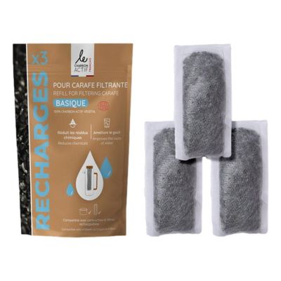 Lot De 3 Recharges Pour Carafe Filtrante Au Charbon Actif - Basique