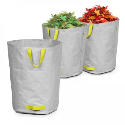 Lot de 3 sacs à déchets de jardin 100l polyester gris  Oviala
