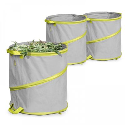 Lot de 3 sacs à déchets de terrasse 85l polyester gris  Oviala