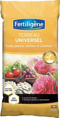 Terreau Universel 40L (2x20L) - Pour Légumes, Fleurs - Prêt à L'Emploi - Bio Et Riche En Nutriments