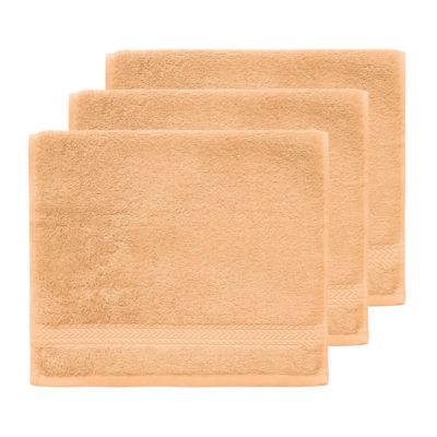 Lot de 3 serviettes invité 550 g/m² Pêche 30x50 cm LUXURY