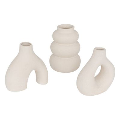 Lot de 3 soliflores Iora céramique blanc H9cm - Atmosphera