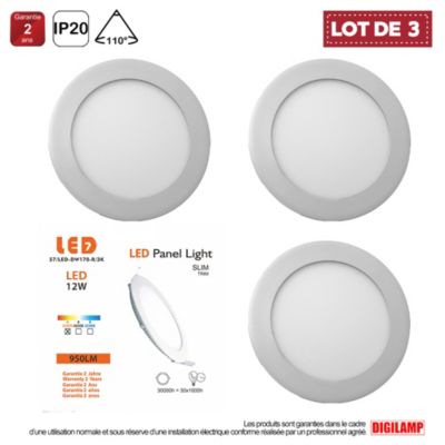 Lot De 10 Spots Encastrables LED Extra-plats 12W – Blanc Neutre 4200K – Pour Plafond, Neuf