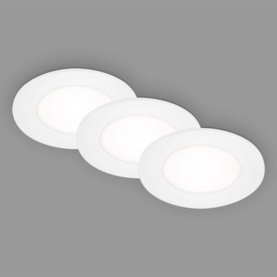 Lot de 3 spots encastrables LED - IP65 - D.86x30mm - 4.000K - 3x3W / 350lm - blanc - encastrement D.68x30mm - Briloner