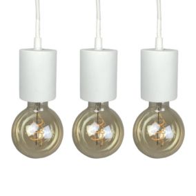 Lot de 3 suspensions lumineuses en béton blanc - CALO 5225