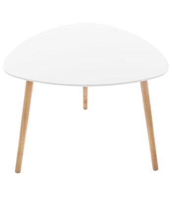 Lot de 3 tables à café gigogne en Bois blanc et pieds bois naturel