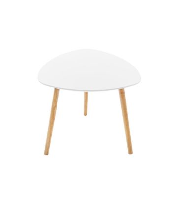 Lot de 3 tables à café gigogne en Bois blanc et pieds bois naturel