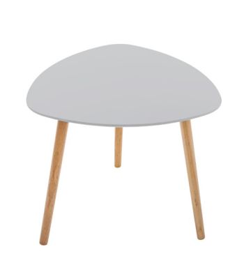 Lot de 3 tables à café gigogne en Bois gris moutarde et pieds en Bois naturel