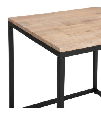 Lot de 3 tables gigognes en Bois d'Acacia et Métal noir