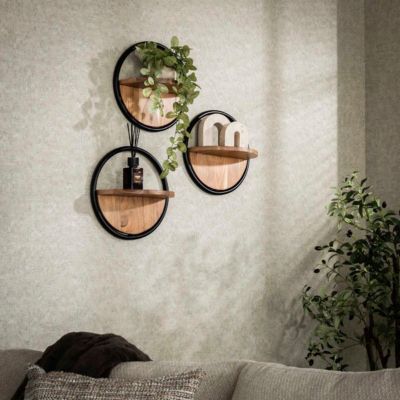 Lot de 3 étagères murales en bois RYDO