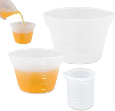 Lot de 3 tasses à mesurer en silicone 100/250/500 ml