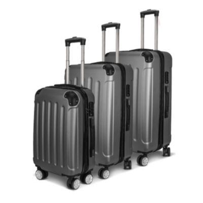 Lot de 3 valises, Gris Foncé, Ensemble de bagages