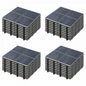 Lot de 32 dalles clipsables en pierre noir  Oviala