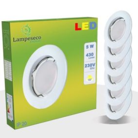 Lot de 35 Spot Led Encastrable Complete Blanc Lumière Blanc Neutre 5W eq.50W ref.770