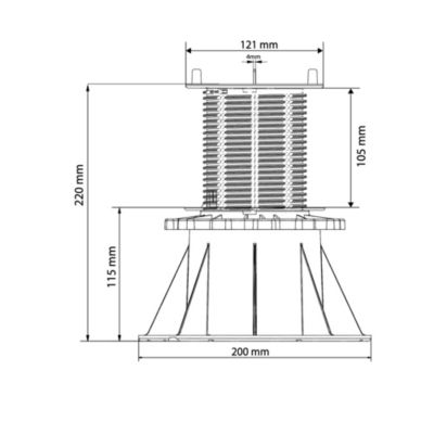 Lot de 36 plots pour dalle 115/220 mm