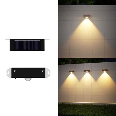 Lot de 4 appliques murales solaires d'extérieur,lampes solaires pour porche,spots d'extérieur,1 éclairage LED