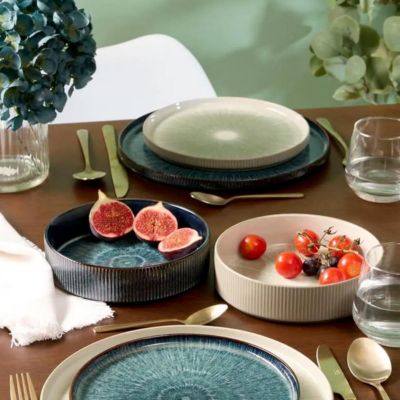 Lot de 4 Assiettes Eva vert - Atmosphera Créateur d'intérieur