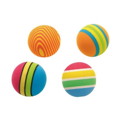 Lot de 4 Balles pour Chien "Eva" 3cm Multicolore