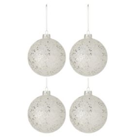 Lot de 4 Boules de Noël "étoiles" 12cm Argent