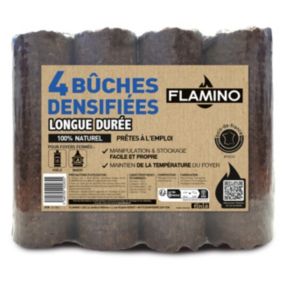 Lot de 4 bûches densifiées longue durée Flamino