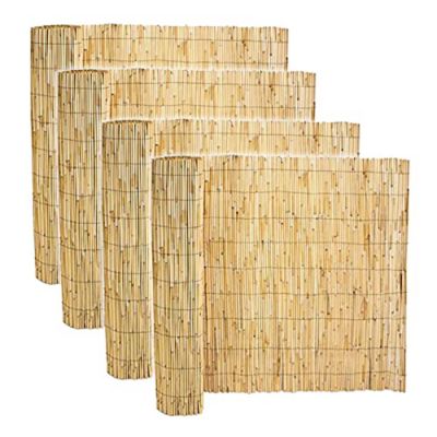Lot de 4 canisse en bambou, clôture de jardin, brise vue, couverture de protection contre le vent et le soleil - P 120 x L 500 cm