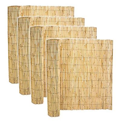 Lot de 4 canisse en bambou, clôture de jardin, brise vue, couverture de protection contre le vent et le soleil - P 150 x L 500 cm