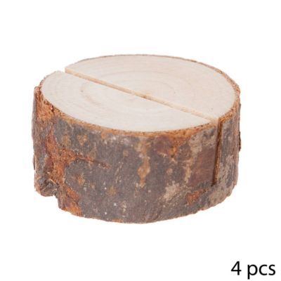 Lot de 4 cavaliers de table rondins bois - feeric lights & christmas